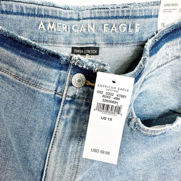NWT American Eagle Outfitters Super High Rise Shortie Jean Denim Shorts 18 34W - Picture 5 of 5